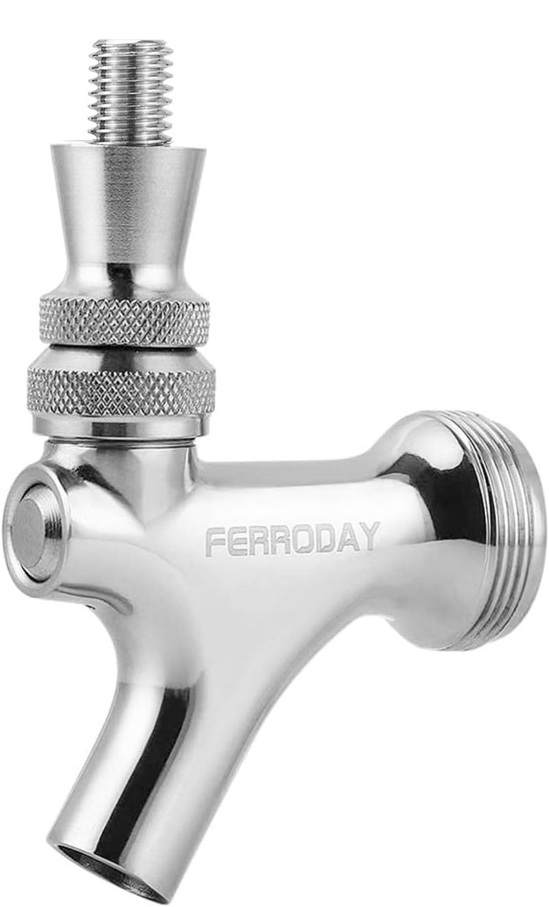 Ferroday Upgraded Beer Faucet, All 304 Stainless Steel Beer Tap Keg Spout Beer Tower Faucet Beer Keg Faucet, Draft Beer Faucet Beer Tap Faucet Kegerator Tap Spout Kegerator Part Replacement Faucet - Image 1